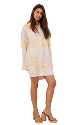 Robe chemise à imprimé batik